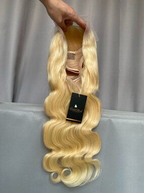 18‑Inch 613 Blonde, 13×4 Frontal, Soft Waves & Natural Look